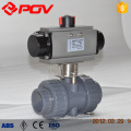 valve à tournant sphérique en plastique pneumatique de PVC